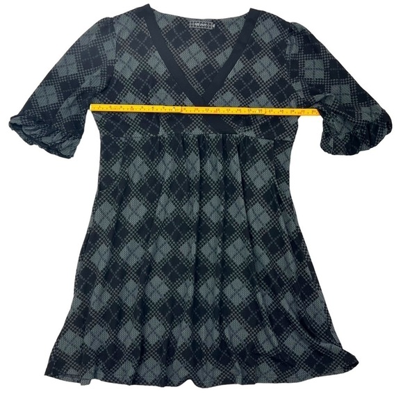 ICE Silk Plaid V-Neck Tunic Mini Dress Woman’s Size 1XL - Picture 8 of 12